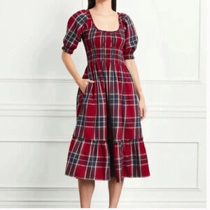 NWT Hill House Home Louisa Nap Dress Red Tartan Plaid S